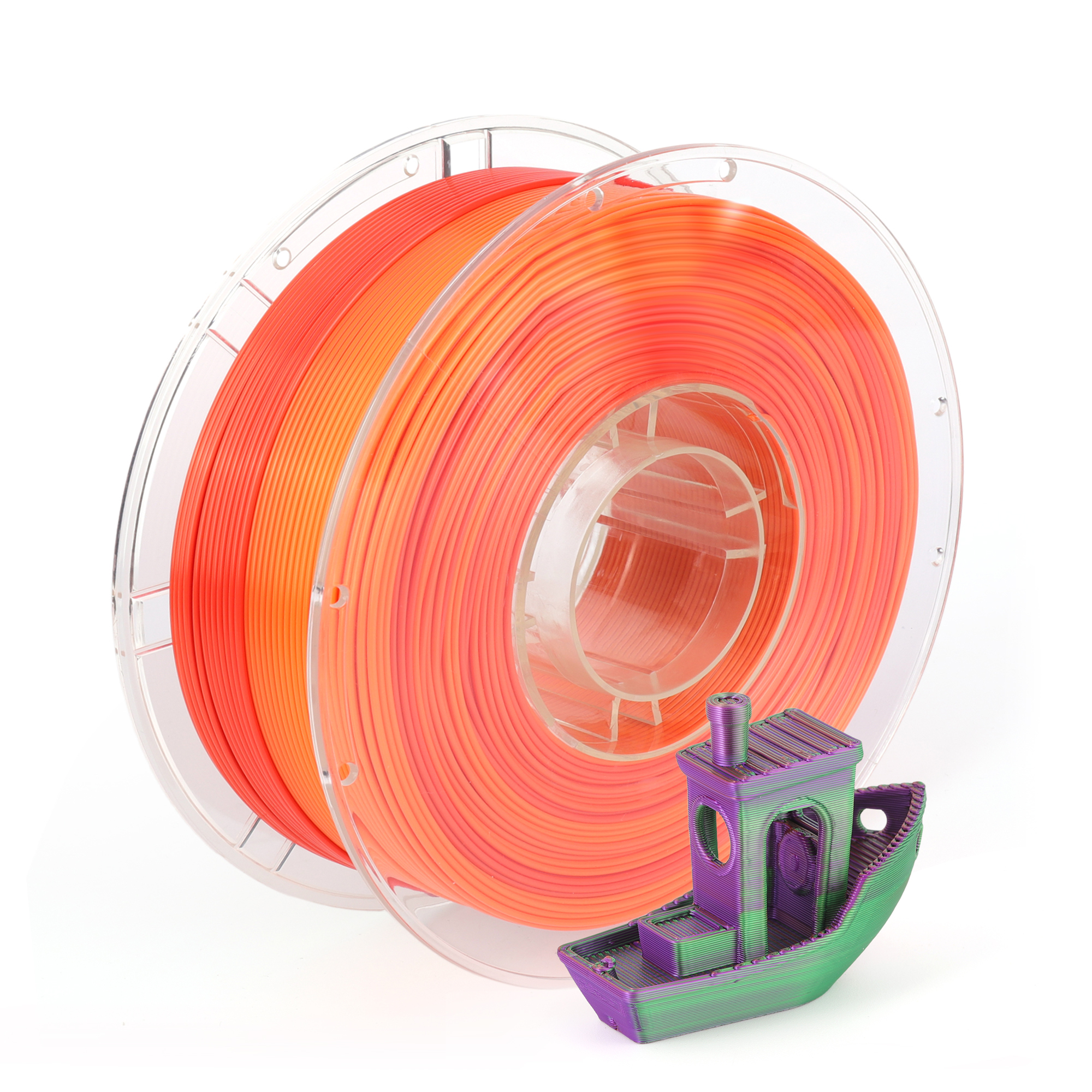 Printe PLA Silk Triple Zaļš / Violets / Varš Filaments (Green / Purple / Copper) 1.75mm 1kg