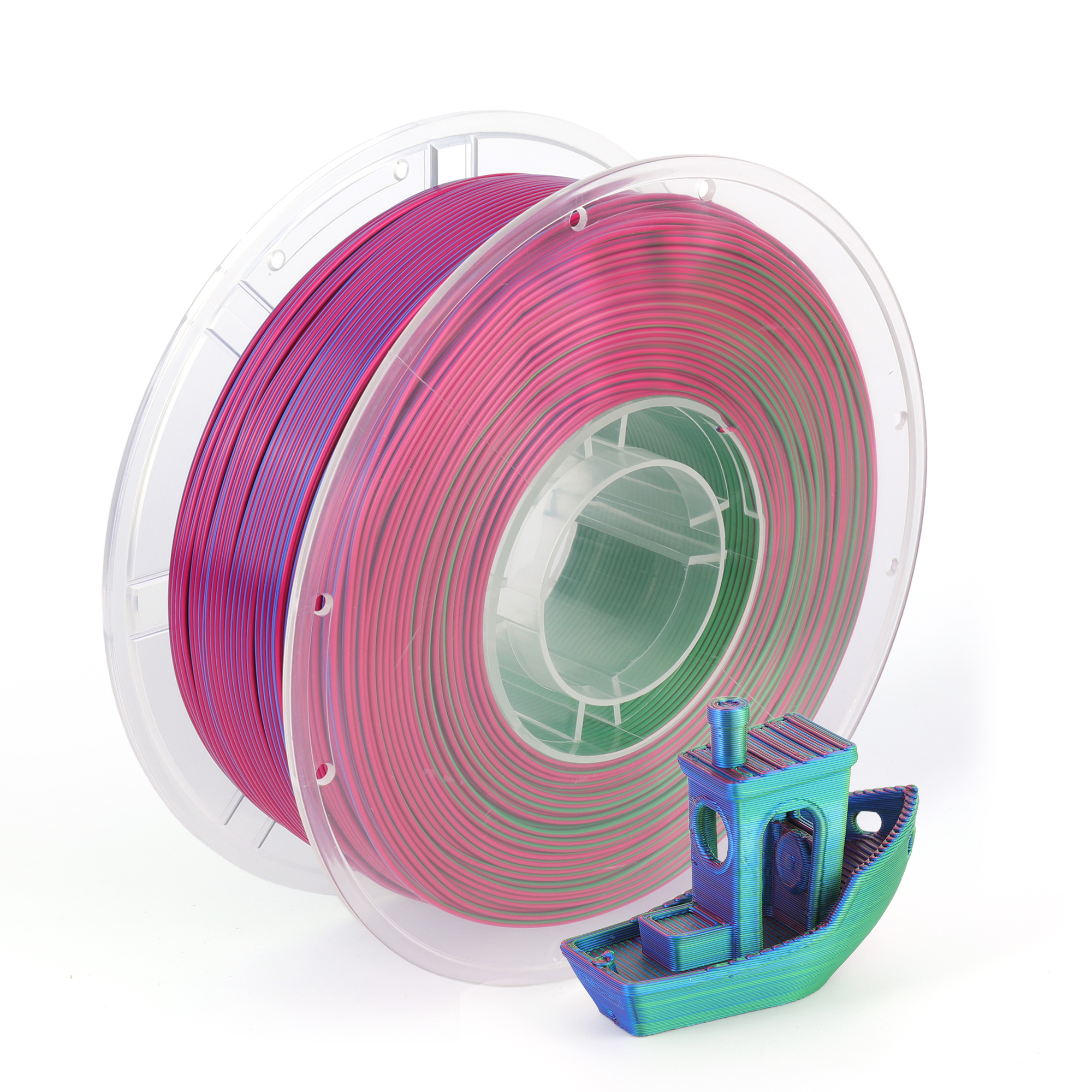 Printe PLA Silk Triple Sarkans / Zils / Zaļš Filaments (Red / Blue / Green) 1.75mm 1kg
