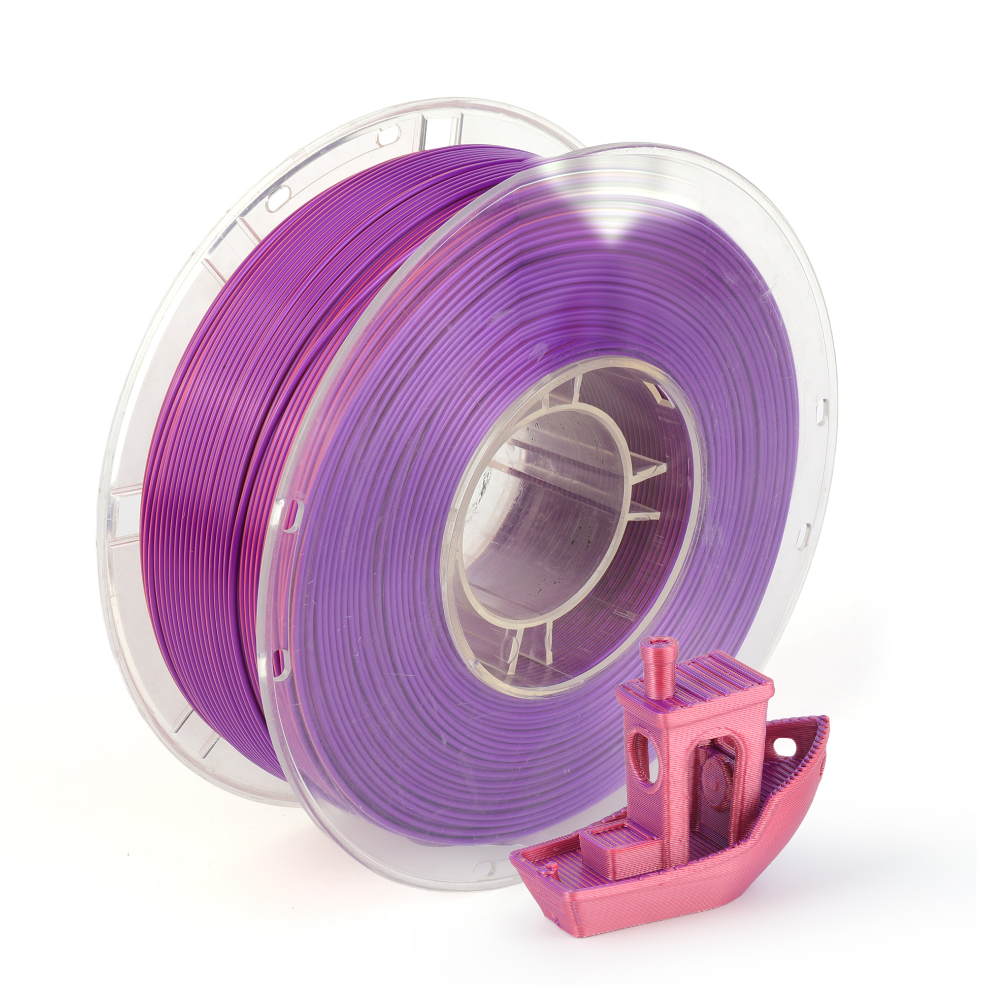 Printe PLA Silk Dual Rozā / Violets (Pink / Purple) 1.75mm 1kg