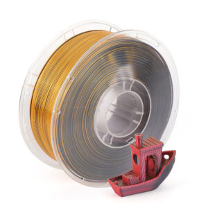 Printe PLA Silk Triple Melns / Sarkans / Zelts Filaments (Black / Red / Gold) 1.75mm 1kg