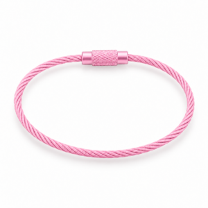 Metāla trosīšu cilpas ar skrūvējamu savienotāju Gaiši rozā 1,5 mm × 15 cm (10 gab.)