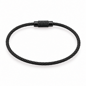 Metāla trosīšu cilpas ar skrūvējamu savienotāju Melns 1,5 mm × 15 cm (10 gab.)