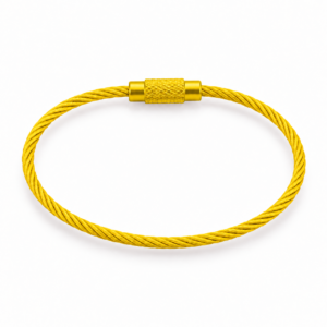 Metāla trosīšu cilpas ar skrūvējamu savienotāju Dzeltens 1,5 mm × 15 cm (10 gab.)