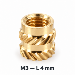 Misiņa vītņu ieliktņi M3 — L4 mm (10gab)
